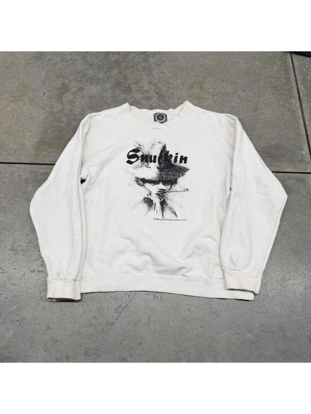 vintage moomin characters snufkin book character crewneck size large